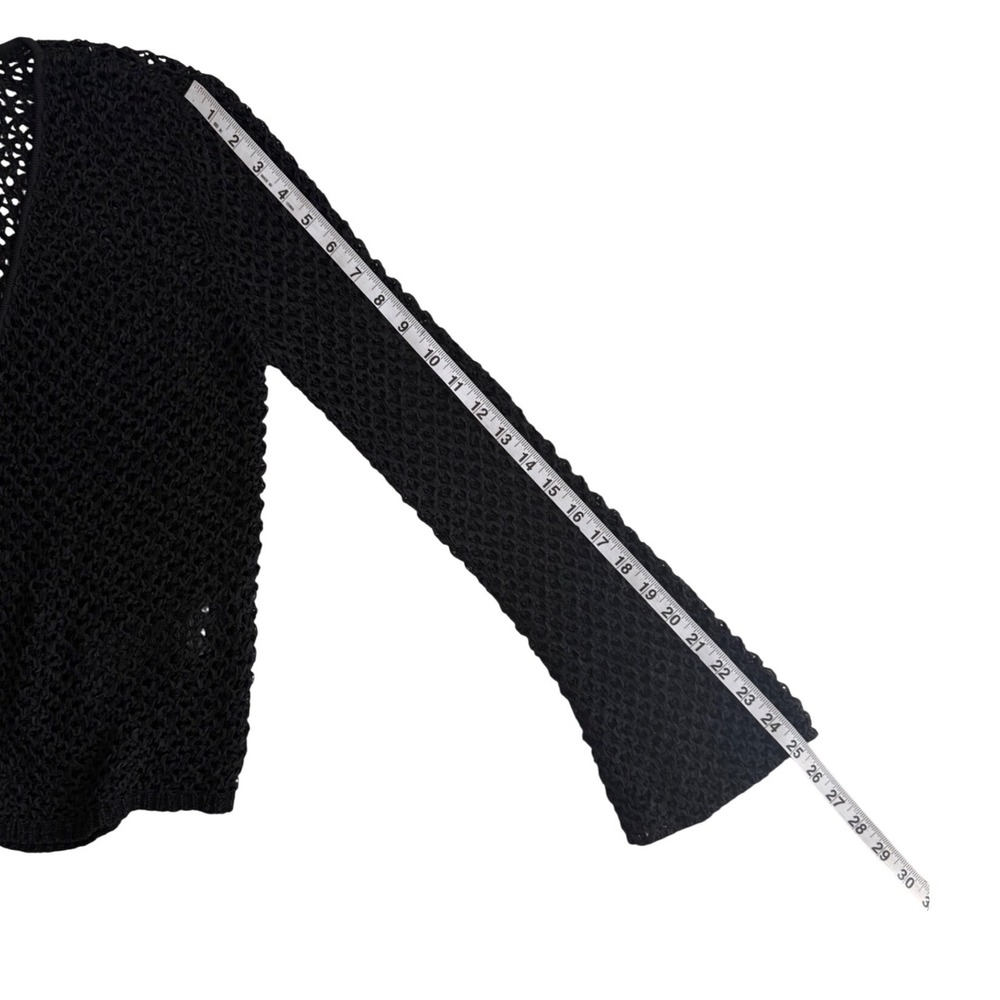 rag & bone Ellie Open-Knit V-Neck Cardigan Women S Black NWT Pearl Buttons - Picture 8 of 10